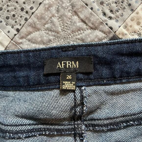 AFRM Jeans Keenan High Rise Wide‎ Leg distressed size 26 long - Picture 3 of 11